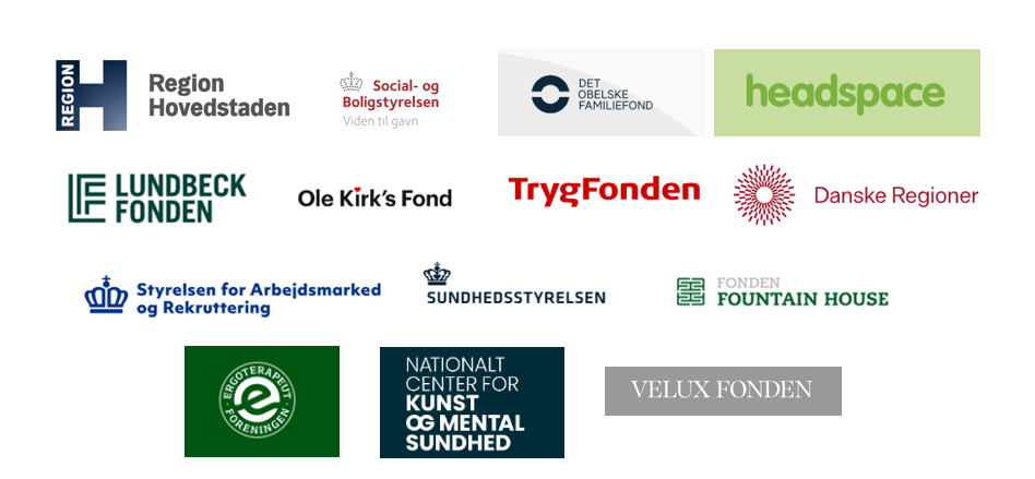 Region Hovedstaden, Social- og Boligstyrelsen, Det Obeliske Familie Fond, Headspace, Lundbeck Fonden, Ole Kirk's Fond, Trygfonde